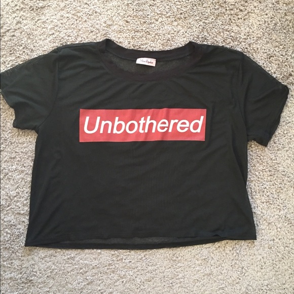Tops - Sheer “unbothered” top